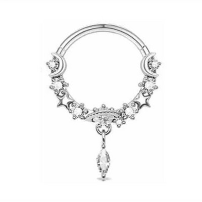 Μόδα κρυστάλλινο ανοξείδωτο ατσάλι με στεφάνι κρίκερ μύτης δαχτυλίδι Γυναικεία Tragus Cartilage Helix Piercing Hoop Σκουλαρίκια Κοσμήματα