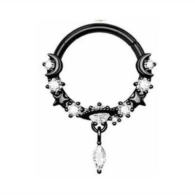 Μόδα κρυστάλλινο ανοξείδωτο ατσάλι με στεφάνι κρίκερ μύτης δαχτυλίδι Γυναικεία Tragus Cartilage Helix Piercing Hoop Σκουλαρίκια Κοσμήματα