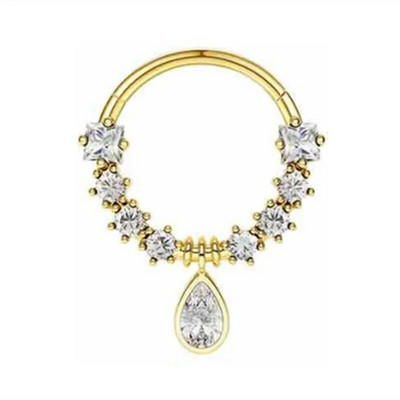 Μόδα κρυστάλλινο ανοξείδωτο ατσάλι με στεφάνι κρίκερ μύτης δαχτυλίδι Γυναικεία Tragus Cartilage Helix Piercing Hoop Σκουλαρίκια Κοσμήματα