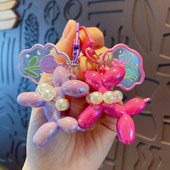 Karikatūra Pērļu kucēnu atslēgu piekariņš Jauki Airpods Piekarināms Ornaments Mobilā telefona maciņš DIY Piederumi Auto kulonu soma Atslēgu turētājs Dāvanas