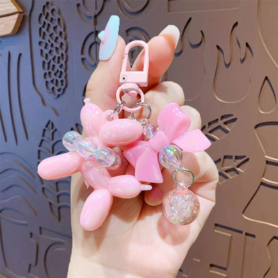 Karikatūra Pērļu kucēnu atslēgu piekariņš Jauki Airpods Piekarināms Ornaments Mobilā telefona maciņš DIY Piederumi Auto kulonu soma Atslēgu turētājs Dāvanas