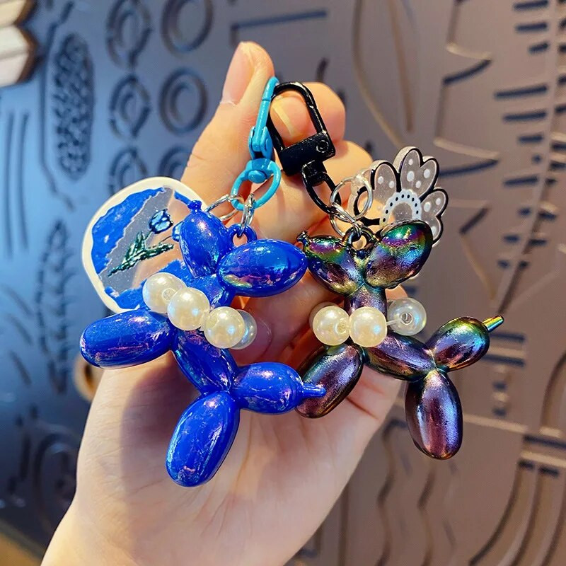 Karikatūra Pērļu kucēnu atslēgu piekariņš Jauki Airpods Piekarināms Ornaments Mobilā telefona maciņš DIY Piederumi Auto kulonu soma Atslēgu turētājs Dāvanas