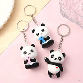 2023Novelties Cute Cartoon Couple Panda Μπρελόκ Κρεμαστό Τσάντα αυτοκινήτου Μπρελόκ για γυναίκες Δώρο κοσμημάτων
