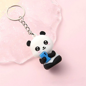 2023Novelties Cute Cartoon Couple Panda Μπρελόκ Κρεμαστό Τσάντα αυτοκινήτου Μπρελόκ για γυναίκες Δώρο κοσμημάτων