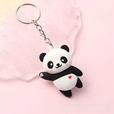 2023Novelties Cute Cartoon Couple Panda Μπρελόκ Κρεμαστό Τσάντα αυτοκινήτου Μπρελόκ για γυναίκες Δώρο κοσμημάτων