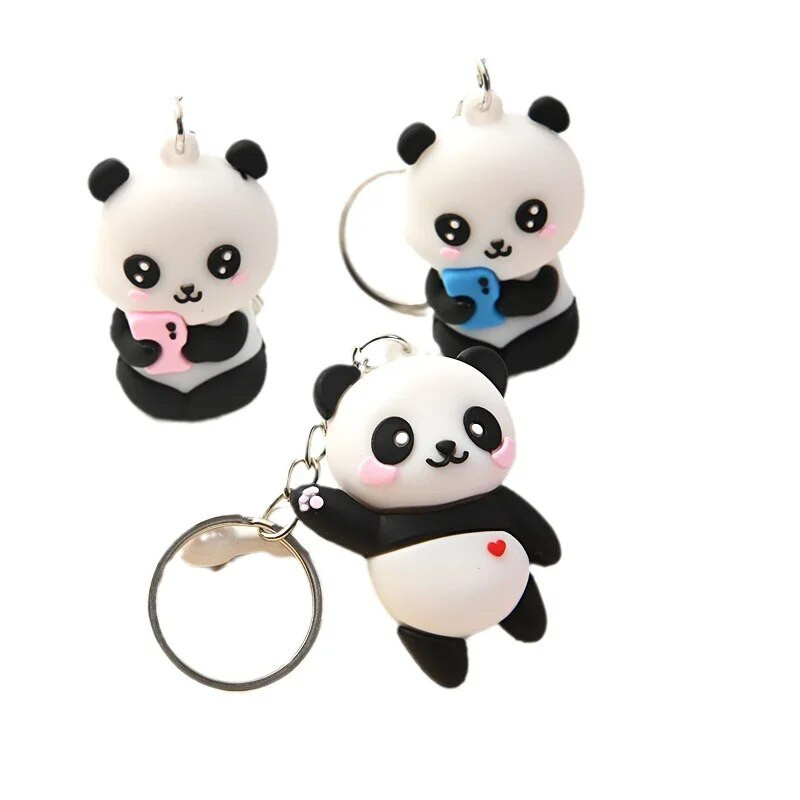 2023Novelties Cute Cartoon Couple Panda Μπρελόκ Κρεμαστό Τσάντα αυτοκινήτου Μπρελόκ για γυναίκες Δώρο κοσμημάτων