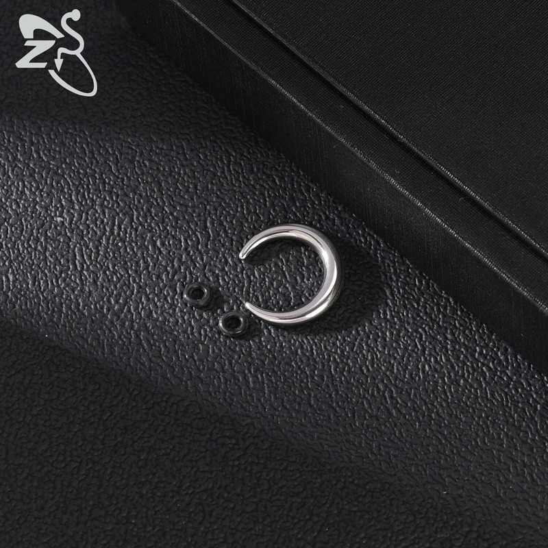 ZS 1PC 2G/4G/6G C formas Buffalo raga deguna pīrsings nerūsējošā tērauda pincher starpsienas gredzens pankroka nestuves paplašinātājs 8/10/11/12mm