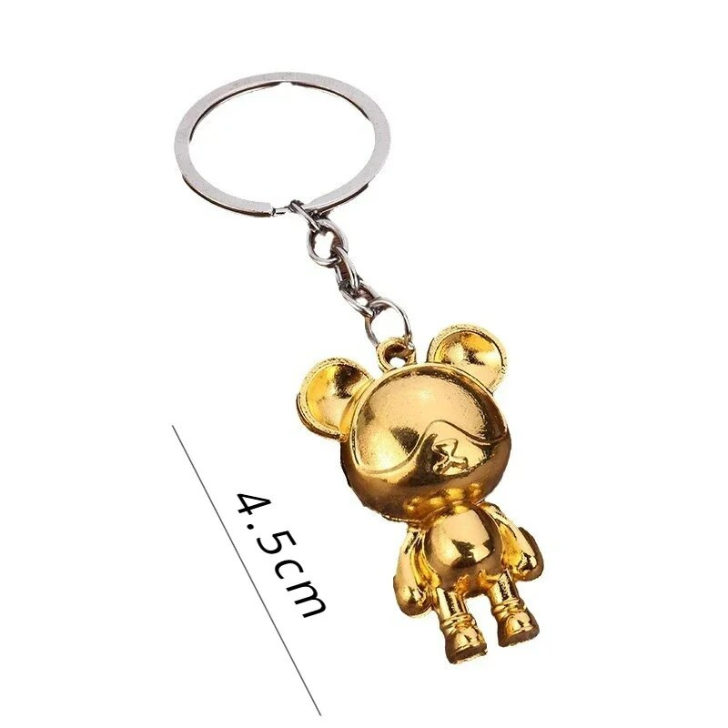 Izsmalcināts radošs cinka sakausējuma vardarbīgs lācis atslēgu piekariņš Izsmalcināts, gudrs automašīnas atslēgu rotājumi soma kulons karikatūra atslēgu piekariņi rotaslietas dāvana