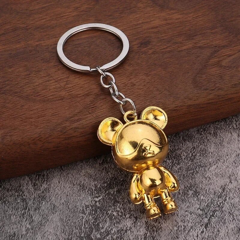 Izsmalcināts radošs cinka sakausējuma vardarbīgs lācis atslēgu piekariņš Izsmalcināts, gudrs automašīnas atslēgu rotājumi soma kulons karikatūra atslēgu piekariņi rotaslietas dāvana