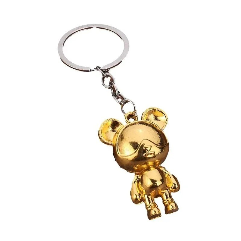 Izsmalcināts radošs cinka sakausējuma vardarbīgs lācis atslēgu piekariņš Izsmalcināts, gudrs automašīnas atslēgu rotājumi soma kulons karikatūra atslēgu piekariņi rotaslietas dāvana