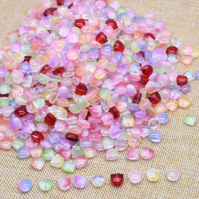 30gab 9mm Tulpes Ziedi Lampu Krelles Daudzkrāsains Stikla Flora Pērlītes Brīvas Krelles DIY Rokassprādzes Kaklarota Amatniecības piederumi