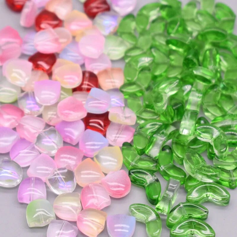 30gab 9mm Tulpes Ziedi Lampu Krelles Daudzkrāsains Stikla Flora Pērlītes Brīvas Krelles DIY Rokassprādzes Kaklarota Amatniecības piederumi