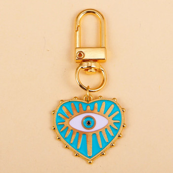 Модерни цветни метални късметлии турски Evil Eye ключодържател ретро сърца висулка ключодържатели за кола ключ калъф за слушалки декор бижута подарък