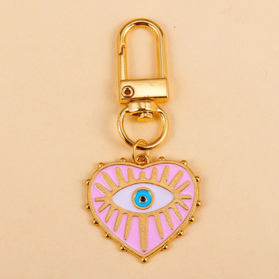 Μοντέρνα πολύχρωμα μεταλλικά Lucky Turkish Evil Eye Μπρελόκ Ρετρό Καρδιές Κρεμαστά μπρελόκ για κλειδί αυτοκινήτου Θήκη για ακουστικά Διακόσμηση Δώρο κοσμήματος