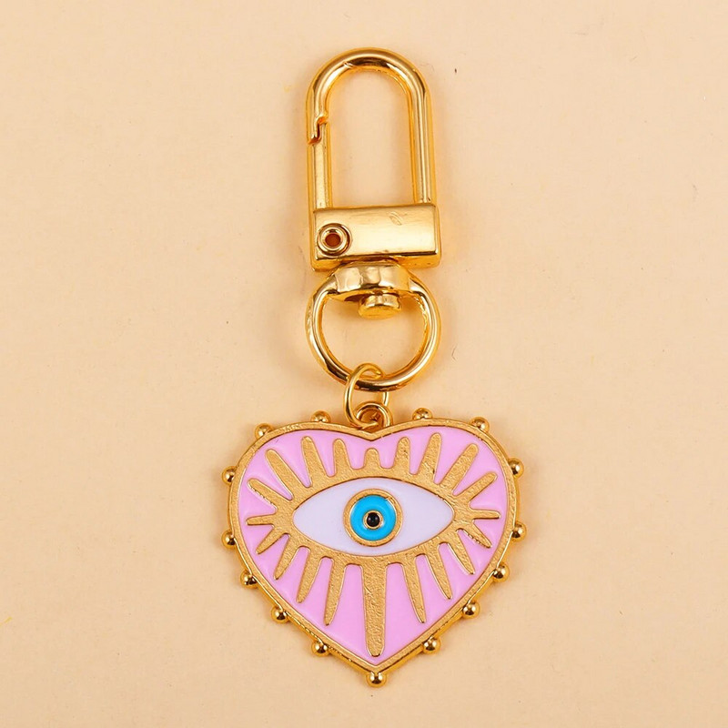 Μοντέρνα πολύχρωμα μεταλλικά Lucky Turkish Evil Eye Μπρελόκ Ρετρό Καρδιές Κρεμαστά μπρελόκ για κλειδί αυτοκινήτου Θήκη για ακουστικά Διακόσμηση Δώρο κοσμήματος