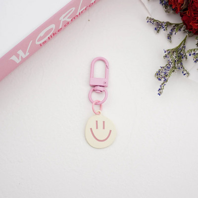 Dainy Happy Smiling Face Atslēgu piekariņš Candy Krāsa Emalja Metāla Kulons Sieviešu šarms Atslēgu soma Aksesuāri Atslēgu piekariņš