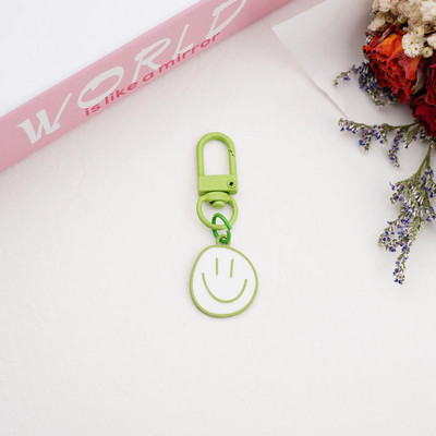 Dainy Happy Smiling Face Atslēgu piekariņš Candy Krāsa Emalja Metāla Kulons Sieviešu šarms Atslēgu soma Aksesuāri Atslēgu piekariņš