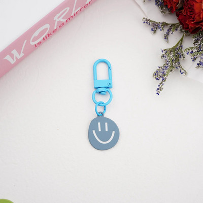 Dainy Happy Smiling Face Atslēgu piekariņš Candy Krāsa Emalja Metāla Kulons Sieviešu šarms Atslēgu soma Aksesuāri Atslēgu piekariņš