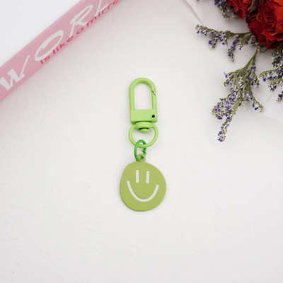 Dainy Happy Smiling Face Atslēgu piekariņš Candy Krāsa Emalja Metāla Kulons Sieviešu šarms Atslēgu soma Aksesuāri Atslēgu piekariņš