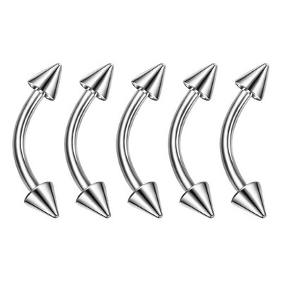 1/5 τεμ. Σκουλαρίκι για τα χείλη φρυδιών σε σχήμα μπανάνας Δαχτυλίδι χειλιών από ανοξείδωτο ατσάλι Καμπύλη μπάρα καρφίτσα έλικα ομφαλό Σκουλαρίκι χόνδρου σώματος Κοσμήματα