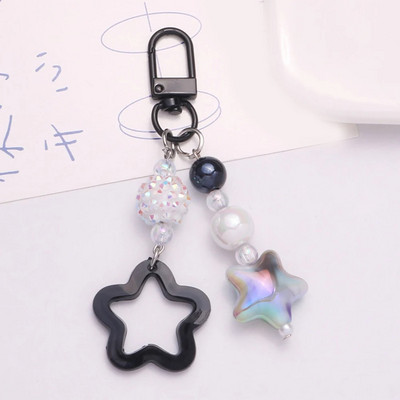 Star Charm Keychain Meiteņu mugursoma Charm Austiņu maciņš Aksesuārs Automašīnas atslēgu piekariņš Rotaslietas Dāvanu soma Gradienta Radošas dāvanas