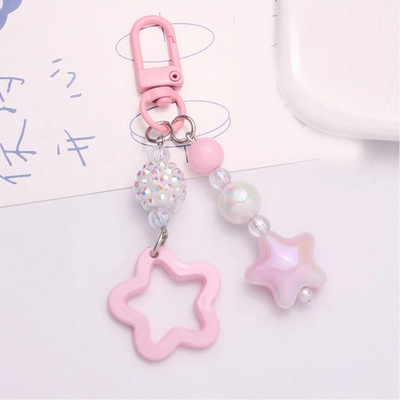 Star Charm Keychain Meiteņu mugursoma Charm Austiņu maciņš Aksesuārs Automašīnas atslēgu piekariņš Rotaslietas Dāvanu soma Gradienta Radošas dāvanas