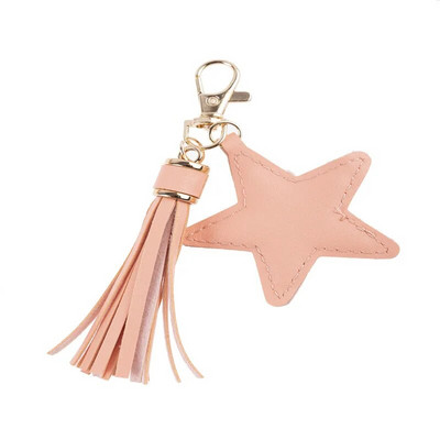 Krāsainas piecstaru zvaigznes pušķis atslēgu piekariņš ādas pu modes sieviešu rokassomu aksesuāri atslēgu piekariņu rotaslietas