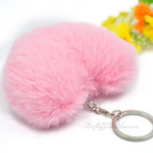 Pūkains pompons Atslēgu piekariņš Dāvanas sievietēm Mīksts Sirds formas Pompons Viltus trusis Atslēgu piekariņi Bumba Autosomas piederumi Atslēgu piekariņš