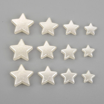 50 τμχ Λευκές Χάντρες Πεντάγραμμα Αστέρια Ακρυλικές Χάντρες Διαστήματος για Κοσμήματα Κατασκευή DIY Βραχιόλι Κολιέ Αξεσουάρ Χειροποίητο 8-14 χιλιοστά