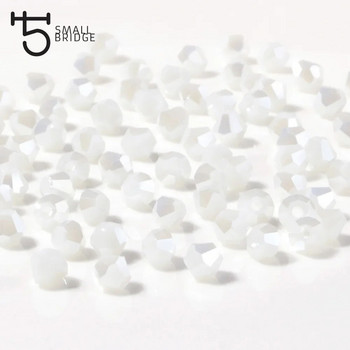 3 4 6mm αυστριακές κρυστάλλινες χάντρες Bicone για κοσμήματα που κατασκευάζουν αξεσουάρ Diy Πολύχρωμες χάντρες από γυαλί με διάκενο Χονδρικό