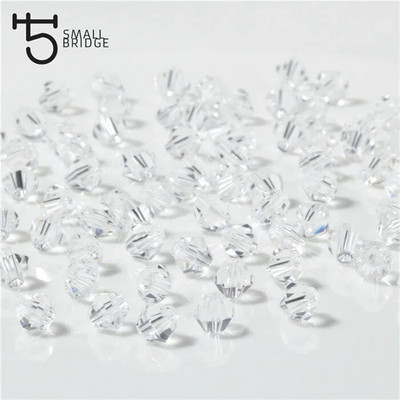 3 4 6 mm Austrijas bikona kristāla krelles juvelierizstrādājumu izgatavošanai, aksesuāri, daudzkrāsaini slīpēta stikla starplikas vairumtirdzniecība