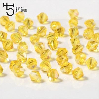 3 4 6 mm Austrijas bikona kristāla krelles juvelierizstrādājumu izgatavošanai, aksesuāri, daudzkrāsaini slīpēta stikla starplikas vairumtirdzniecība