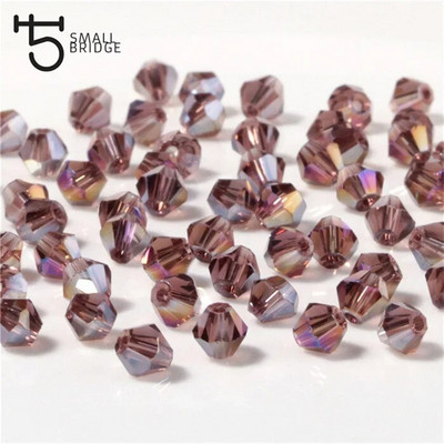 3 4 6 mm Austrijas bikona kristāla krelles juvelierizstrādājumu izgatavošanai, aksesuāri, daudzkrāsaini slīpēta stikla starplikas vairumtirdzniecība