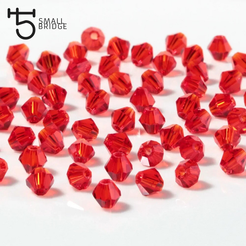 3 4 6 mm Austrijas bikona kristāla krelles juvelierizstrādājumu izgatavošanai, aksesuāri, daudzkrāsaini slīpēta stikla starplikas vairumtirdzniecība