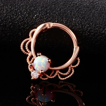 1PC Медни готически пръстени с обръч за преграда на носа Crystal Ear Helix Clicker Piercings Daith Rook Nariz Earring Прегради за обеци Piercing Jewelrys