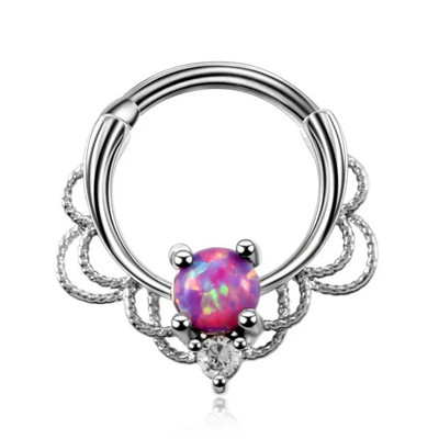 1 ΤΕΜ. Χάλκινα γοτθικά δαχτυλίδια με στεφάνι μύτης Κρυστάλλινα έλικα αυτιού Clicker piercings Daith Rook Nariz Σκουλαρίκια διάφραγμα Piercing κοσμήματα