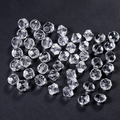 10-300 gab 4-16 mm slīpētas akrila krelles, caurspīdīgas baltas, vaļīgas starplikas krelles, kas paredzētas DIY rokassprādzes kaklarotas rotaslietu izgatavošanai.