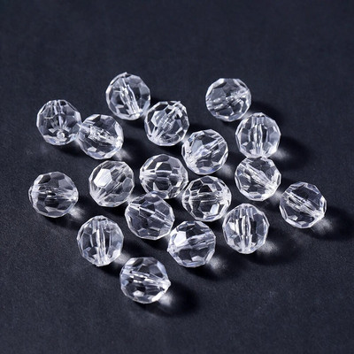 10-300 gab 4-16 mm slīpētas akrila krelles, caurspīdīgas baltas, vaļīgas starplikas krelles, kas paredzētas DIY rokassprādzes kaklarotas rotaslietu izgatavošanai.