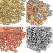 100 τμχ/Παρτίδα CCB Beads KC Gold Sliver επιμεταλλωμένα στρογγυλά επίπεδες χάντρες τροχού Loose spacers χάντρες για κοσμήματα κατασκευής DIY βραχιόλι κολιέ