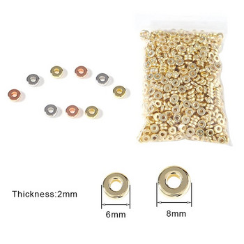 100 τμχ/Παρτίδα CCB Beads KC Gold Sliver επιμεταλλωμένα στρογγυλά επίπεδες χάντρες τροχού Loose spacers χάντρες για κοσμήματα κατασκευής DIY βραχιόλι κολιέ