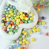 10 tk 12 mm südamekujulised läikivad läikivad keraamilised helmed portselanist lahtised vahehelmed ehete valmistamiseks DIY käevõru kaelakee käsitöö