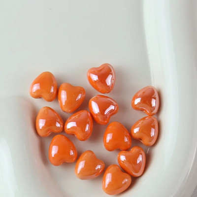 10 tk 12 mm südamekujulised läikivad läikivad keraamilised helmed portselanist lahtised vahehelmed ehete valmistamiseks DIY käevõru kaelakee käsitöö