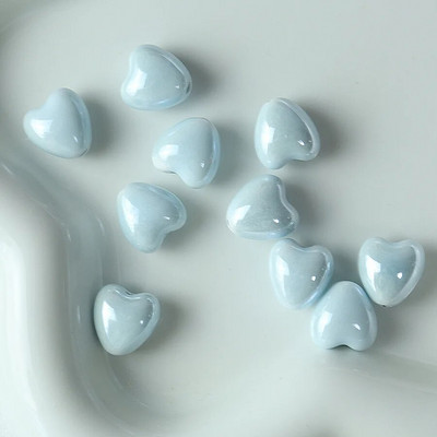 10 tk 12 mm südamekujulised läikivad läikivad keraamilised helmed portselanist lahtised vahehelmed ehete valmistamiseks DIY käevõru kaelakee käsitöö