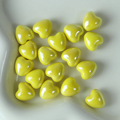 10 tk 12 mm südamekujulised läikivad läikivad keraamilised helmed portselanist lahtised vahehelmed ehete valmistamiseks DIY käevõru kaelakee käsitöö