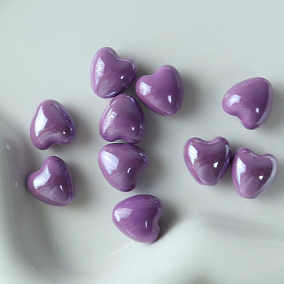 10 tk 12 mm südamekujulised läikivad läikivad keraamilised helmed portselanist lahtised vahehelmed ehete valmistamiseks DIY käevõru kaelakee käsitöö