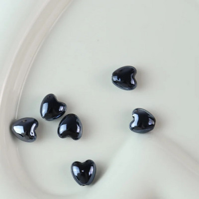 10 tk 12 mm südamekujulised läikivad läikivad keraamilised helmed portselanist lahtised vahehelmed ehete valmistamiseks DIY käevõru kaelakee käsitöö