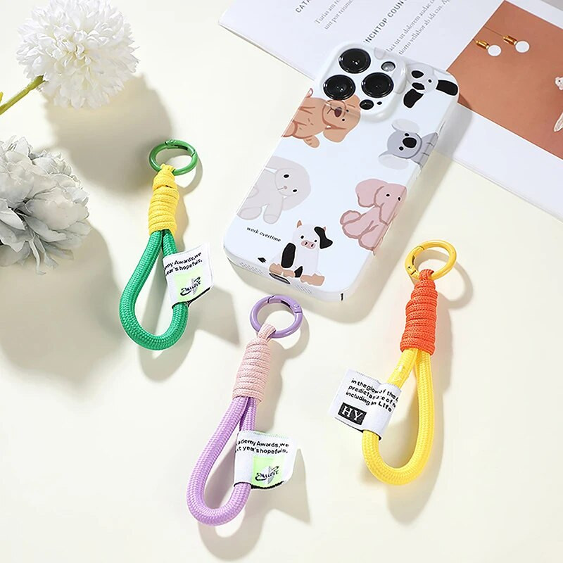 Hálós zsinór, fluoreszkáló fonat kötél telefontok, függő kábel kulcstartó táska medál kulcstartó