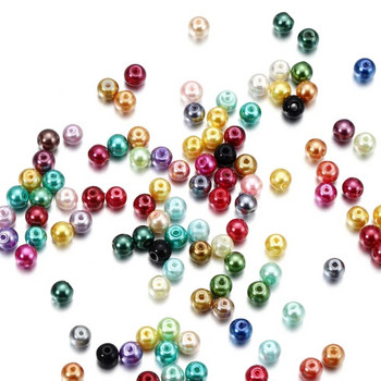 50-100 бр. 4/6/8 mm кръгли стъклени мъниста имитация на перли за Направи си сам обеци Колие Изработка на бижута Находки Аксесоари