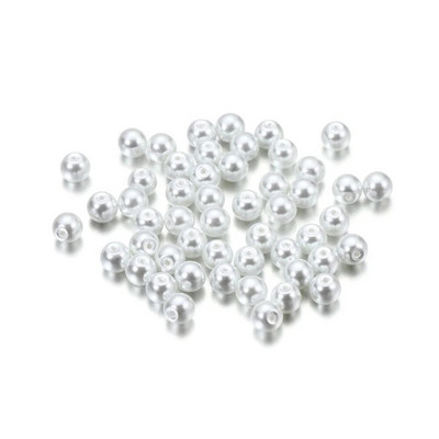 50-100Pcs 4/6/8mm Στρογγυλή γυάλινη χάντρα απομίμηση μαργαριτάρι χάντρες για DIY σκουλαρίκια Κολιέ Κοσμήματα Making Findings Αξεσουάρ