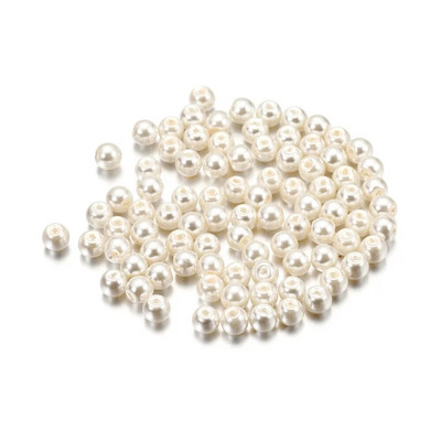 50-100Pcs 4/6/8mm Στρογγυλή γυάλινη χάντρα απομίμηση μαργαριτάρι χάντρες για DIY σκουλαρίκια Κολιέ Κοσμήματα Making Findings Αξεσουάρ